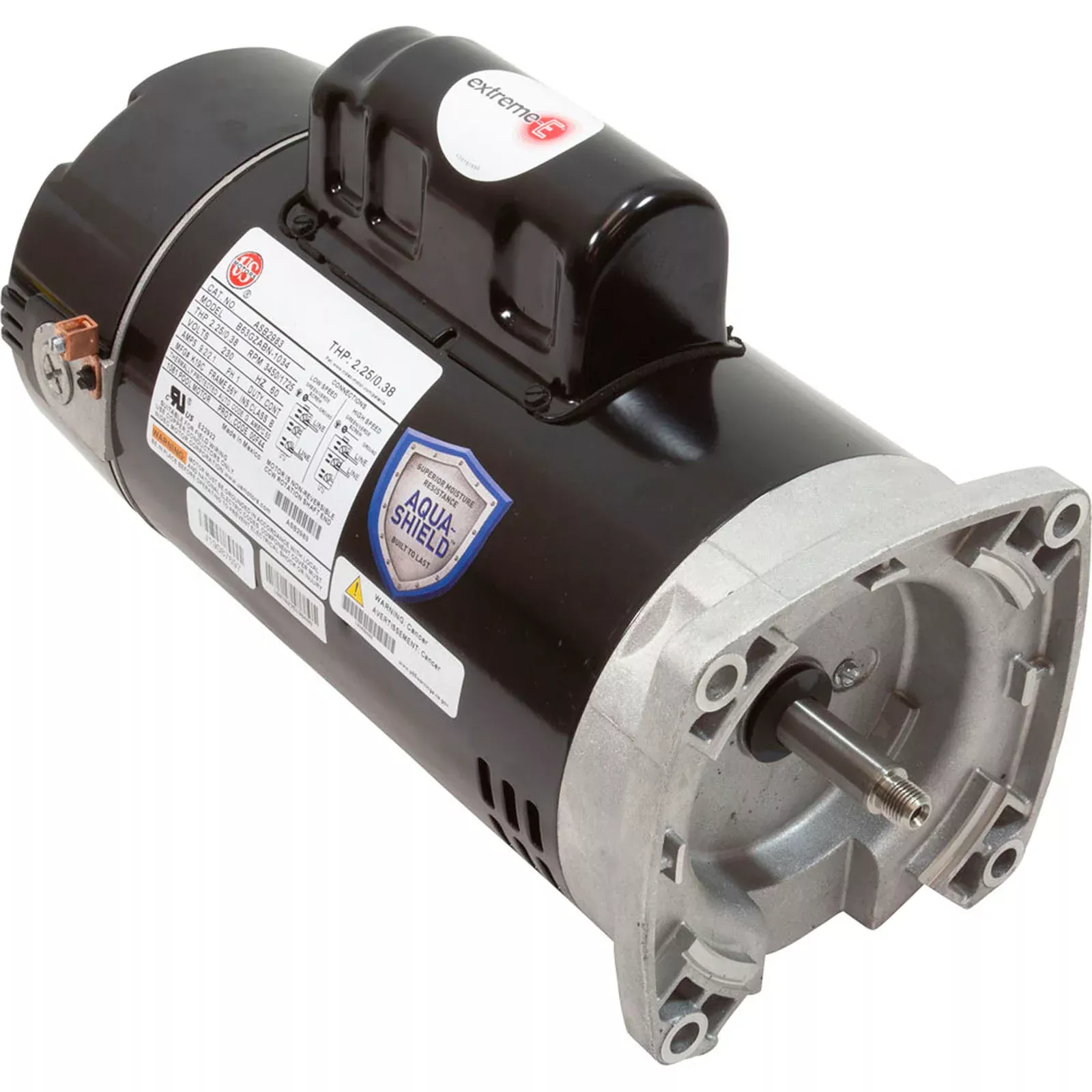 Motor, US Motor, 1.5hp, 2-Spd, 230v, 56YFr, SQFL, Full Rate, PE