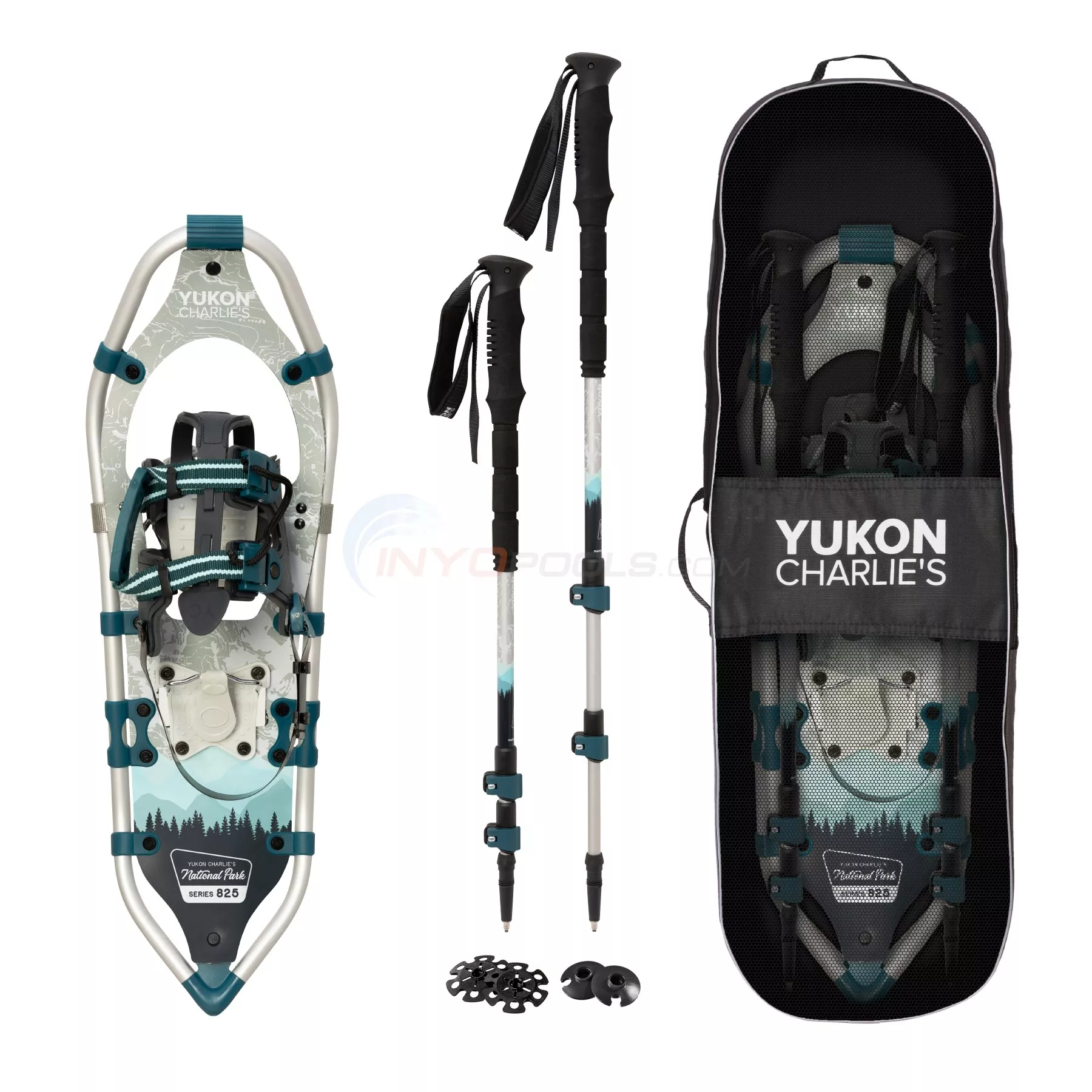 Yukon Charlie's National Park Adult All-Mountain Snowshoe and Trekking Pole Kit, 8" x 25" - 81-9057K